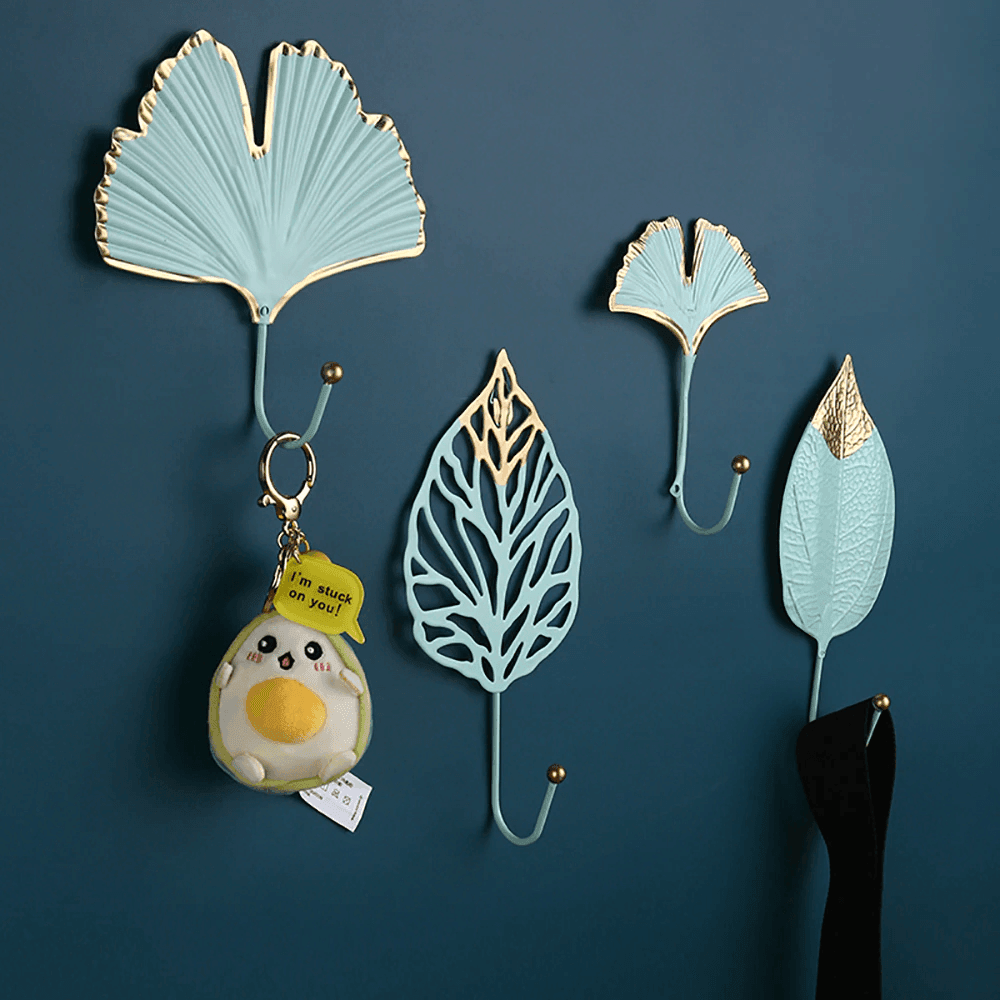  Nature's Leaves Metal Wall Hooks Gold / Willow-Gold / Magnolia-Gold / Alder-Gold / Ginkgo-Gold / Palm-Gold / Saratoga-PowderBlue / Willow-PowderBlue / Magnolia-PowderBlue / Alder-PowderBlue / Ginkgo - Stem & Sill