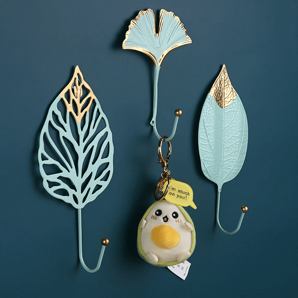  Nature's Leaves Metal Wall Hooks Gold / Willow-Gold / Magnolia-Gold / Alder-Gold / Ginkgo-Gold / Palm-Gold / Saratoga-PowderBlue / Willow-PowderBlue / Magnolia-PowderBlue / Alder-PowderBlue / Ginkgo - Stem & Sill