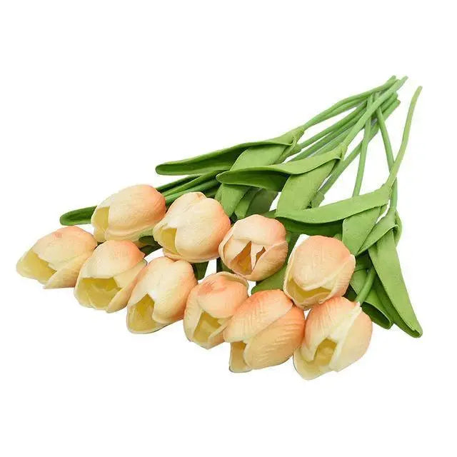 10-Piece Vibrant Faux Tulips - Stem & Sill