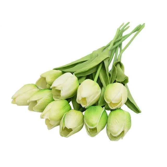 10-Piece Vibrant Faux Tulips - Stem & Sill