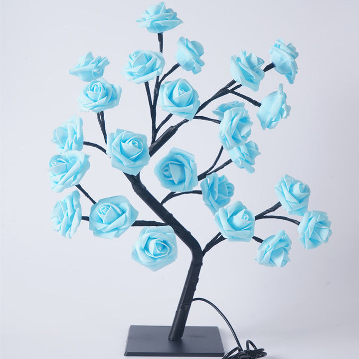  Charming Rose Tree Table Lamp Delicate Pink-White-Sky Blue-Yellow-Purple-Green-Pink and White-Rainbow - Stem & Sill