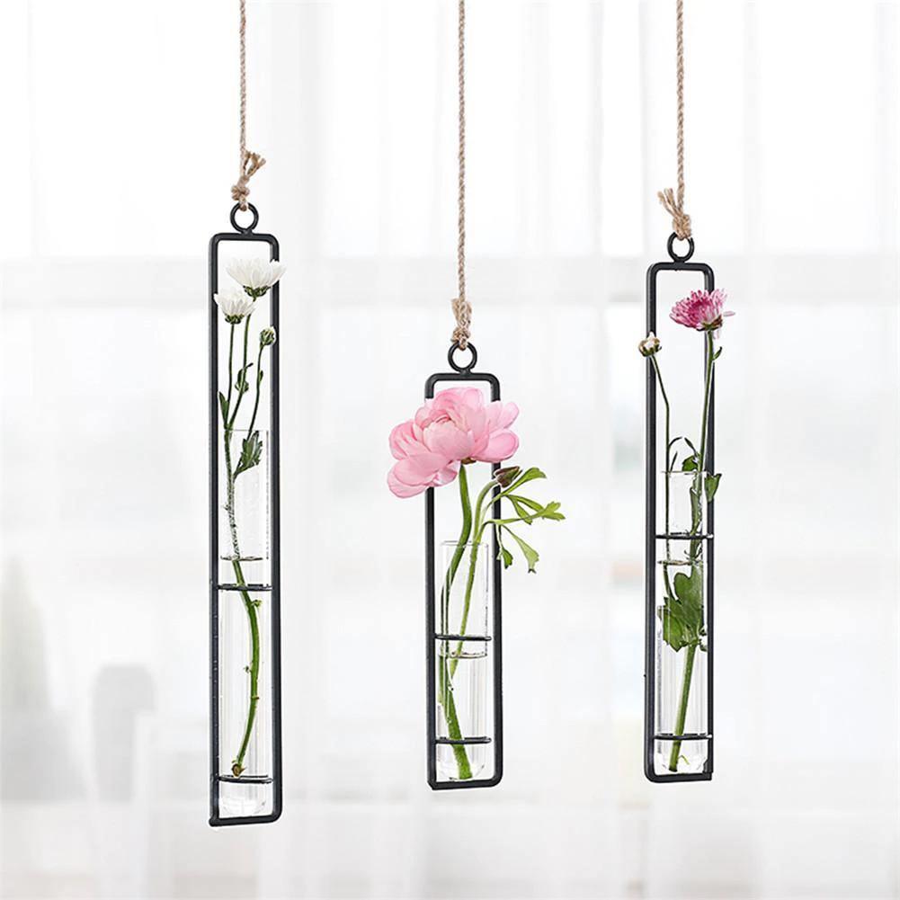  Hanging Metal Propagation Terrarium Vases Small-Medium-Large-Set of 3 - Stem & Sill