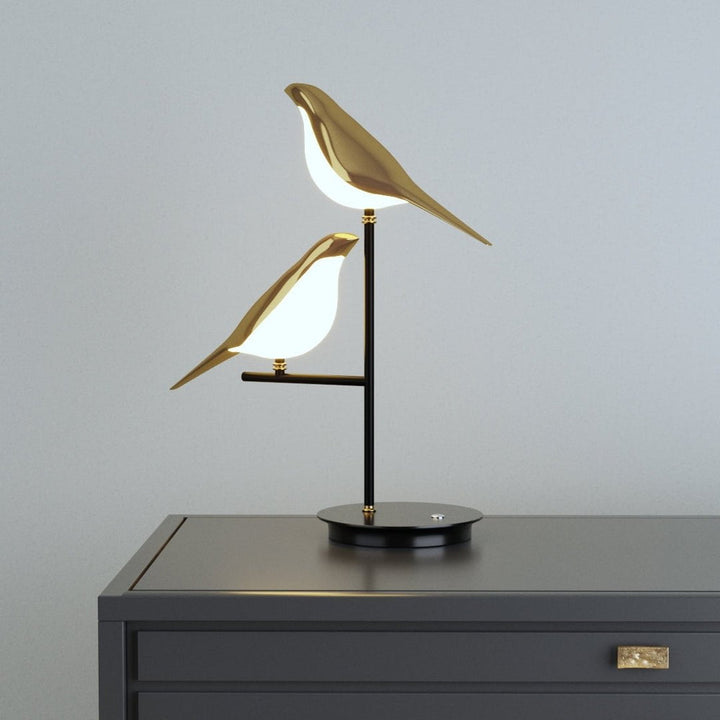  Chirpy LED Bird Table Lamp Solo Bird table lamp-Double Bird table lamps - Stem & Sill