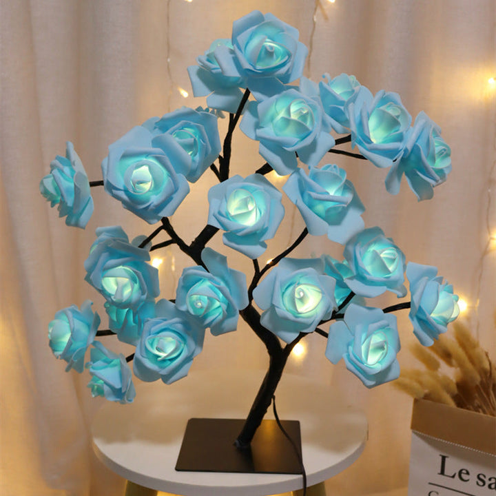  Charming Rose Tree Table Lamp Delicate Pink-White-Sky Blue-Yellow-Purple-Green-Pink and White-Rainbow - Stem & Sill