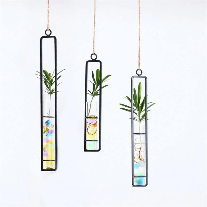  Hanging Metal Propagation Terrarium Vases Small-Medium-Large-Set of 3 - Stem & Sill