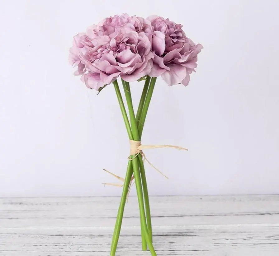 5-Piece Silk Peony Artificial Flower Stems - Stem & Sill