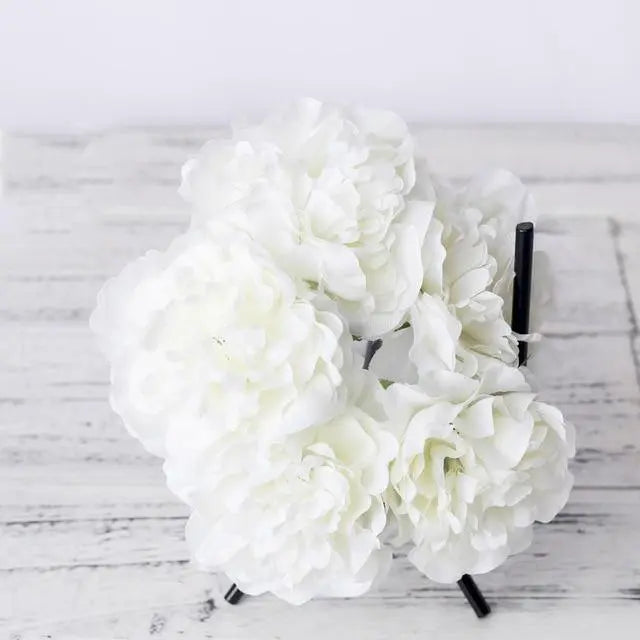 5-Piece Silk Peony Artificial Flower Stems - Stem & Sill