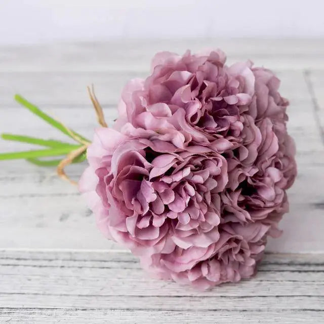 5-Piece Silk Peony Artificial Flower Stems - Stem & Sill