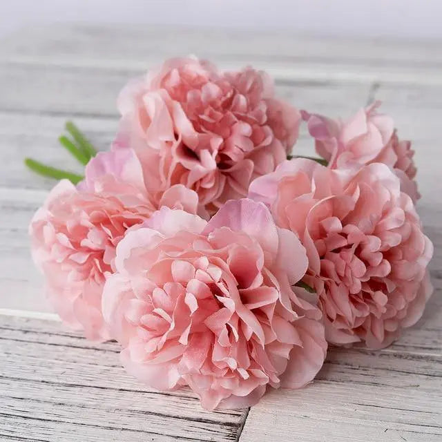 5-Piece Silk Peony Artificial Flower Stems - Stem & Sill