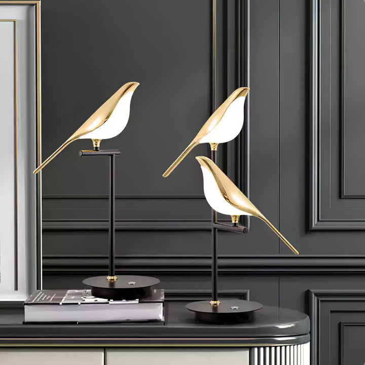  Chirpy LED Bird Table Lamp Solo Bird table lamp-Double Bird table lamps - Stem & Sill