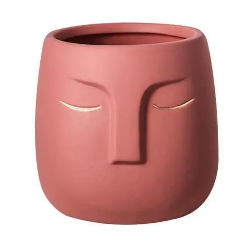 Abstract Ceramic Sleeping Face Planter - Stem & Sill