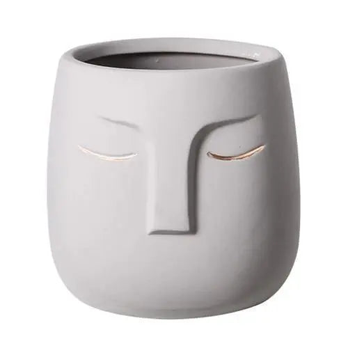 Abstract Ceramic Sleeping Face Planter - Stem & Sill