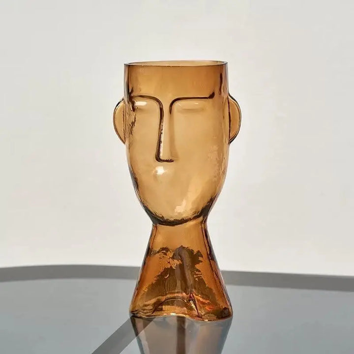 Abstract Face Inflated Glass Vase - Stem & Sill