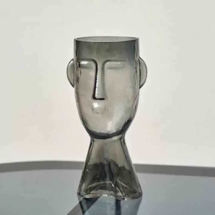 Abstract Face Inflated Glass Vase - Stem & Sill