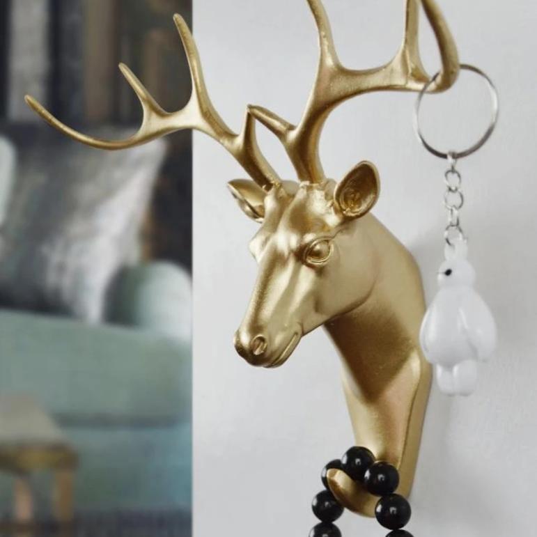  Animal-Shaped Wall Hooks Gold / Giraffe-Gold / Deer-Gold / Ram-White / Rhino-White / Ram-Black / Ram-Black / Horse-White / Elephant-White / Horse-Black / Giraffe - Stem & Sill