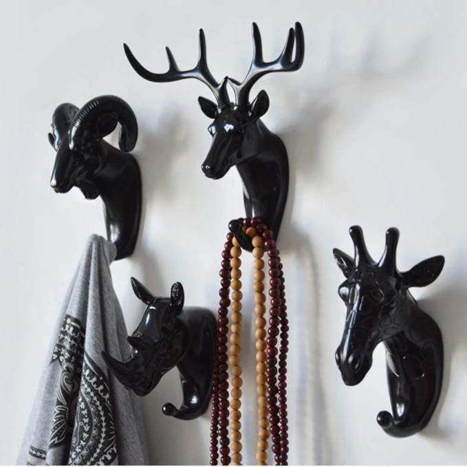  Animal-Shaped Wall Hooks Gold / Giraffe-Gold / Deer-Gold / Ram-White / Rhino-White / Ram-Black / Ram-Black / Horse-White / Elephant-White / Horse-Black / Giraffe - Stem & Sill