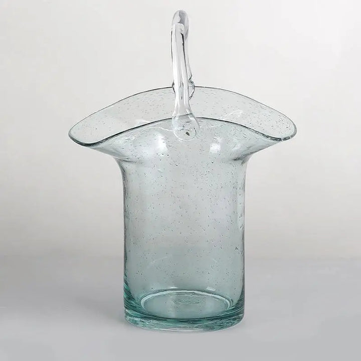 Basket Or Tote Glass Vase - Stem & Sill