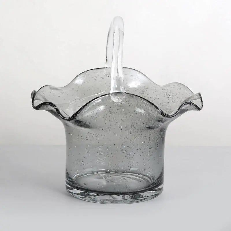 Basket Or Tote Glass Vase - Stem & Sill