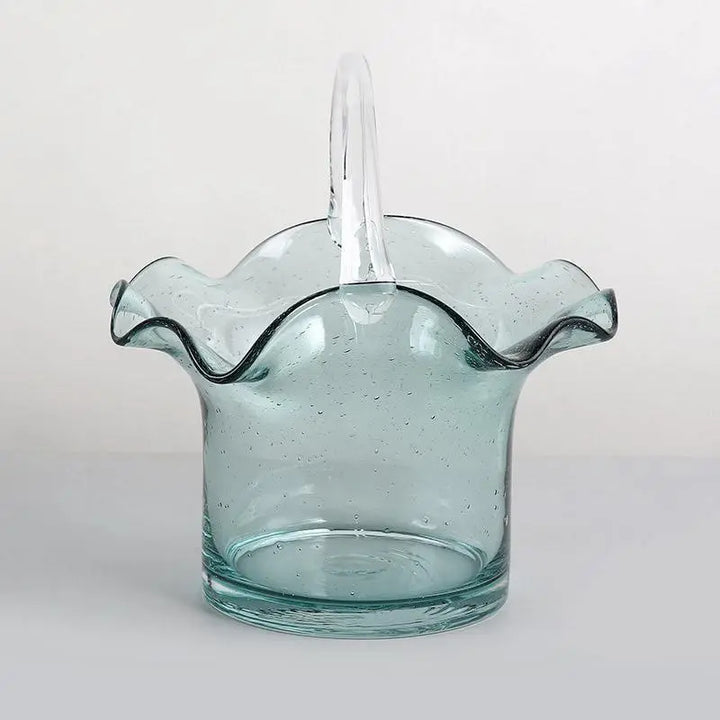 Basket Or Tote Glass Vase - Stem & Sill