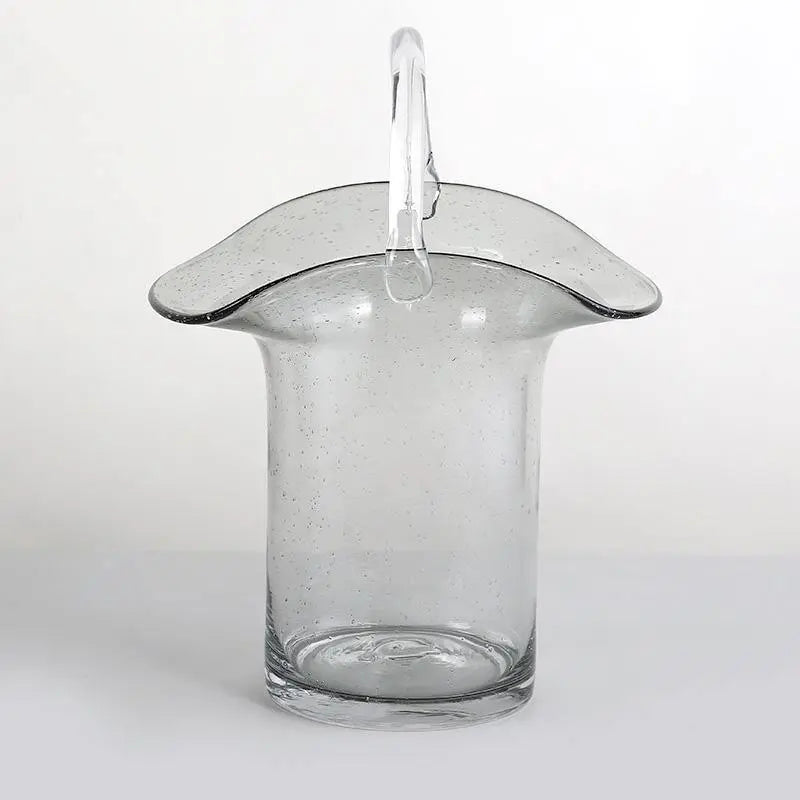 Basket Or Tote Glass Vase - Stem & Sill