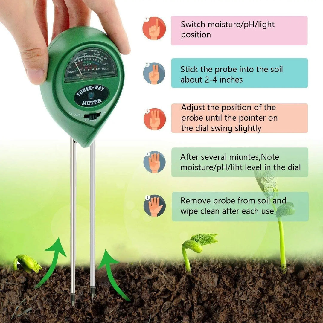 Battery-Free Soil Moisture, Light, & pH Meter - Stem & Sill