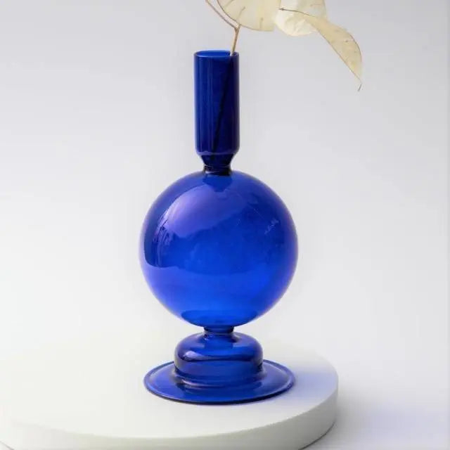 Blue Horizon Glass Taper Candle Holders - Stem & Sill