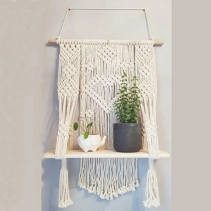 Bohemian Macrame Floating Shelf - Stem & Sill