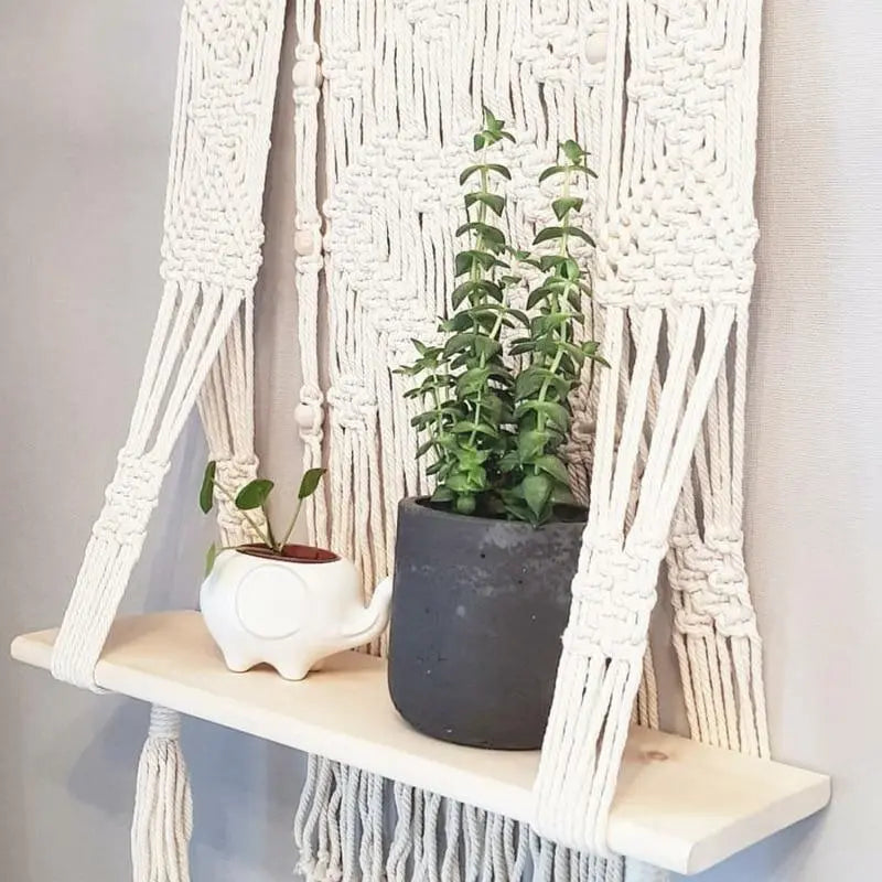 Bohemian Macrame Floating Shelf - Stem & Sill