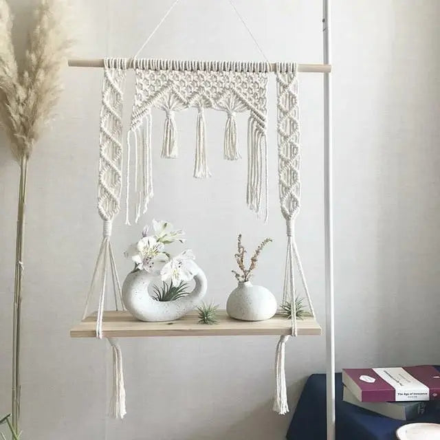 Bohemian Macrame Floating Shelf - Stem & Sill