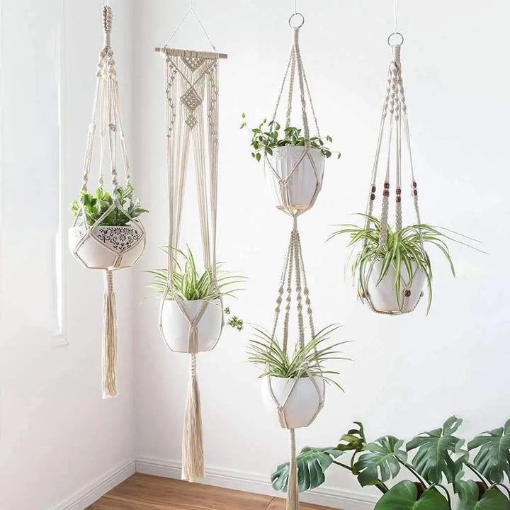 Boho Chic Macrame Plant Hangers - Stem & Sill