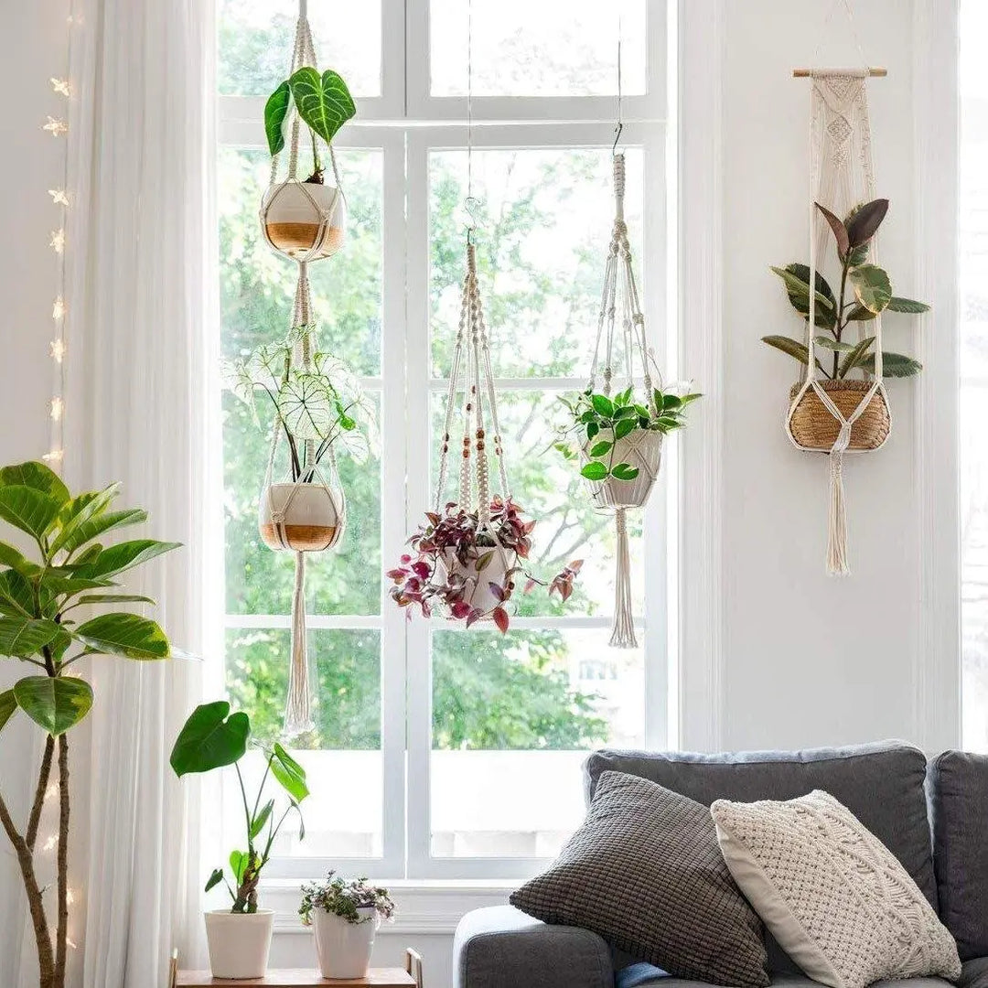 Boho Chic Macrame Plant Hangers - Stem & Sill