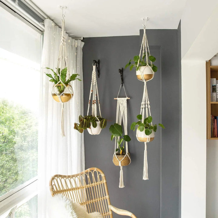 Boho Chic Macrame Plant Hangers - Stem & Sill