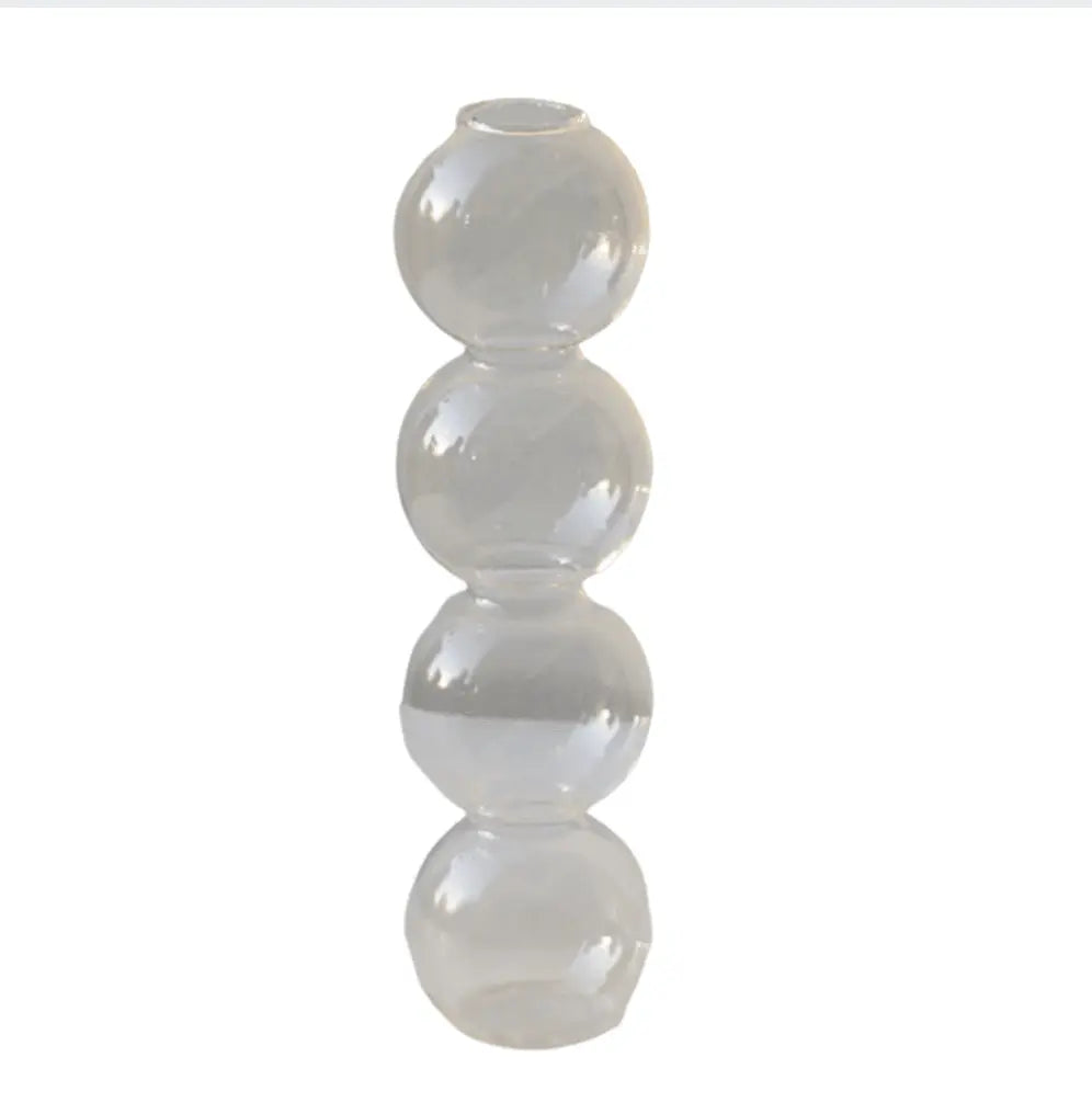 Bubble Glass Crystal Vase - Stem & Sill