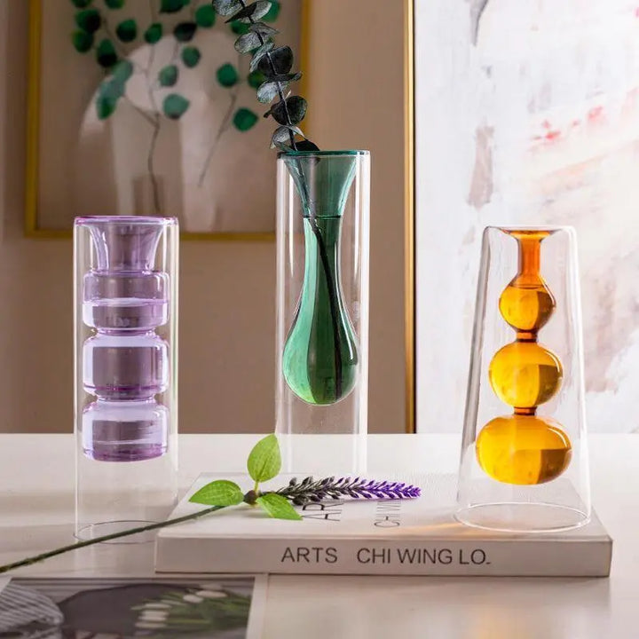 Bubble-Shaped Blown Glass Vases - Stem & Sill