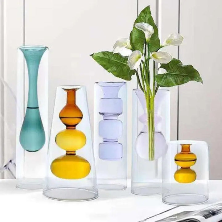 Bubble-Shaped Blown Glass Vases - Stem & Sill