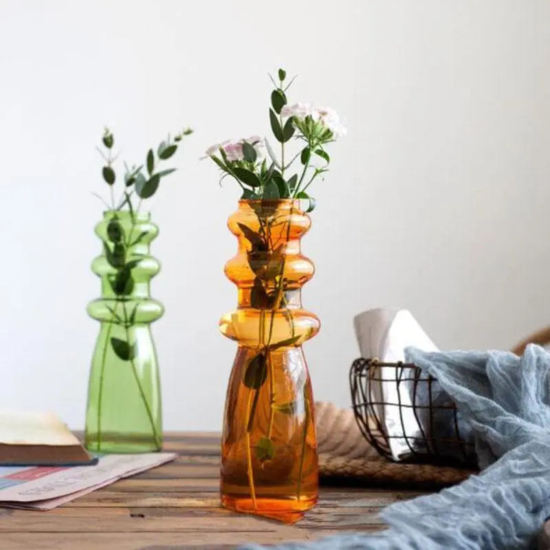 Bubble-Shaped Blown Glass Vases - Stem & Sill