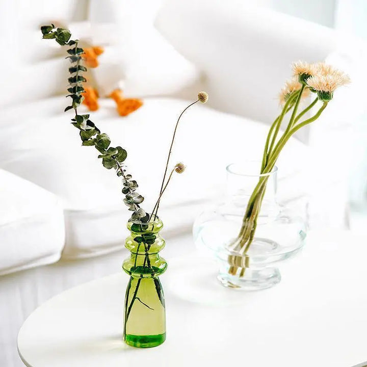 Bubble-Shaped Blown Glass Vases - Stem & Sill