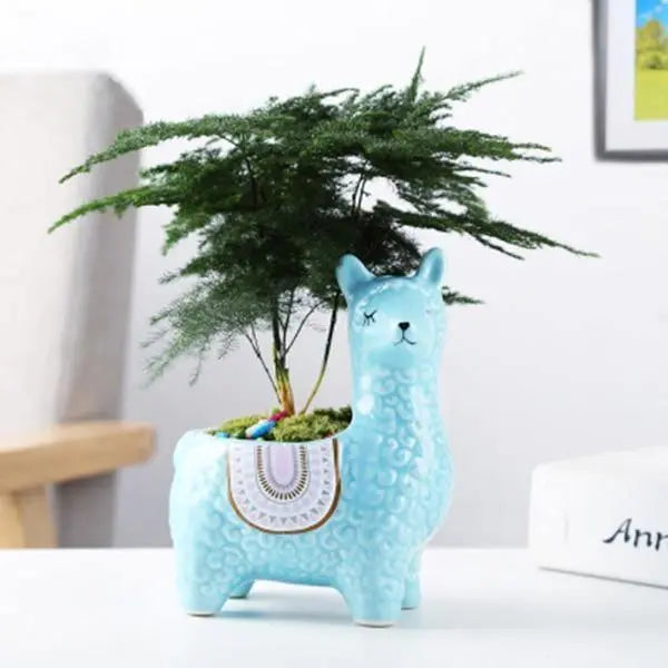 Alpaca Ceramic Succulent Planter LightSkyBlue - Stem & Sill