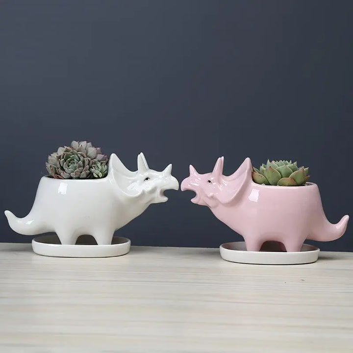 Cuddly Dinosaur Succulent Planter Pot with Drainage Tray - Stem & Sill