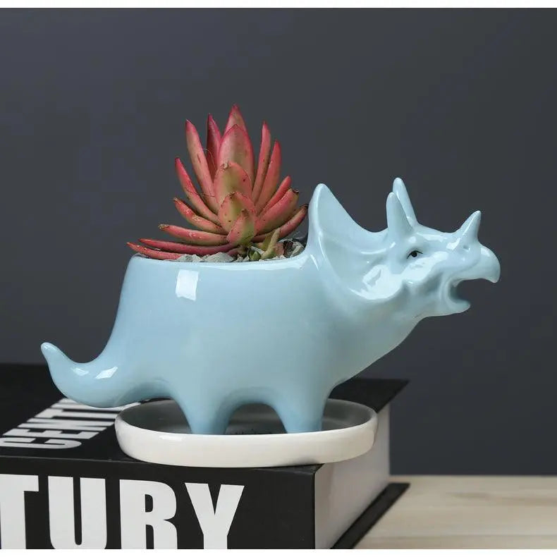 Cuddly Dinosaur Succulent Planter Pot with Drainage Tray - Stem & Sill