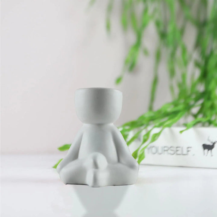 Ceramic Succulent plant Pot Creative Human Shaped - Stem & Sill