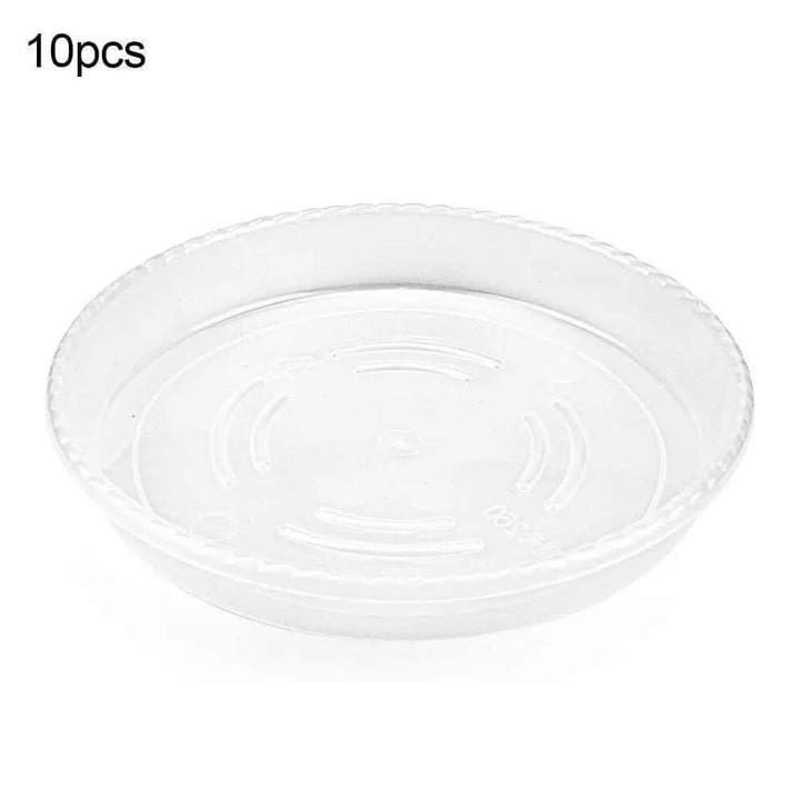 10-Piece Heavy Duty Clear Plastic Plant Saucer Set - Stem & Sill