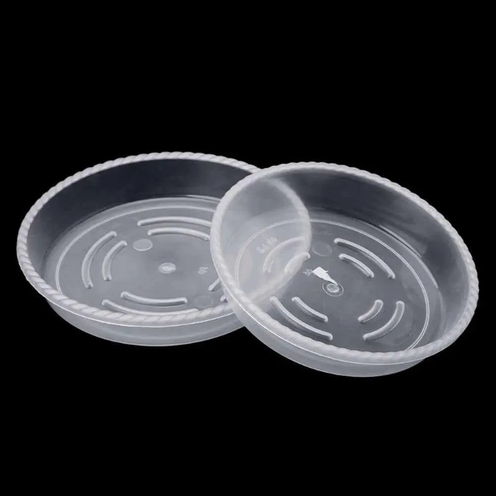 10-Piece Heavy Duty Clear Plastic Plant Saucer Set - Stem & Sill