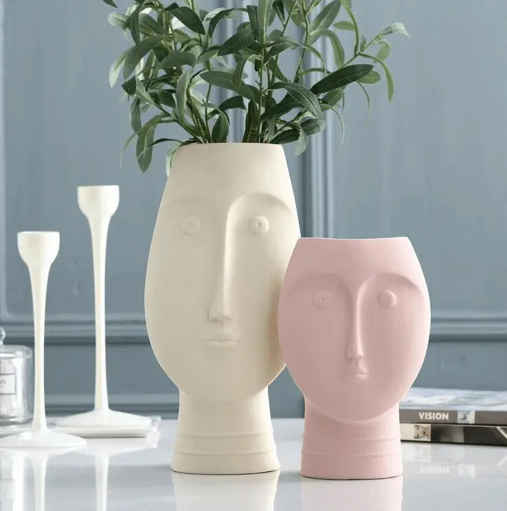 Face Ceramic Vases - Stem & Sill