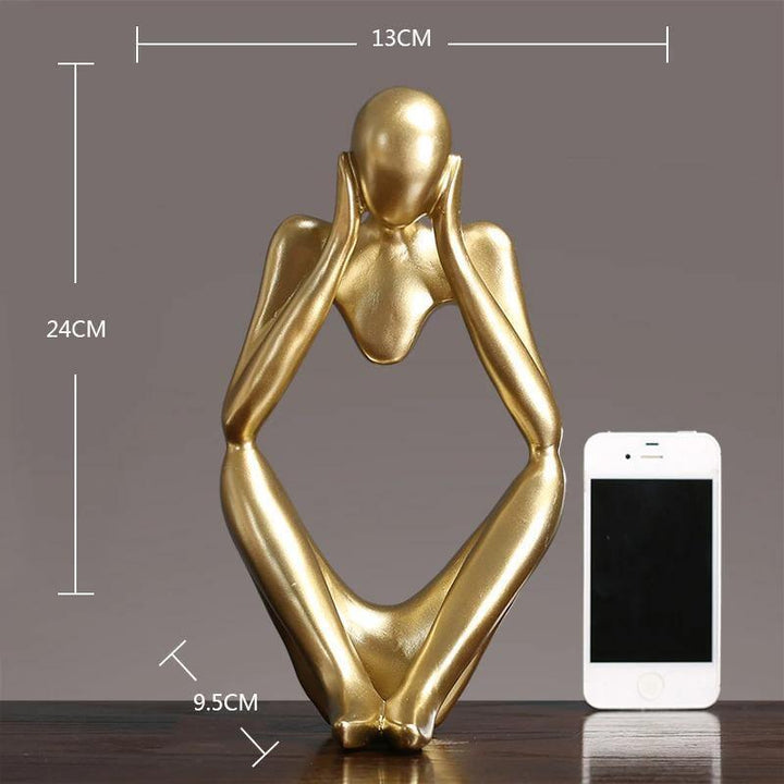 Abstract Thinker Figurine Statue Gold - Stem & Sill