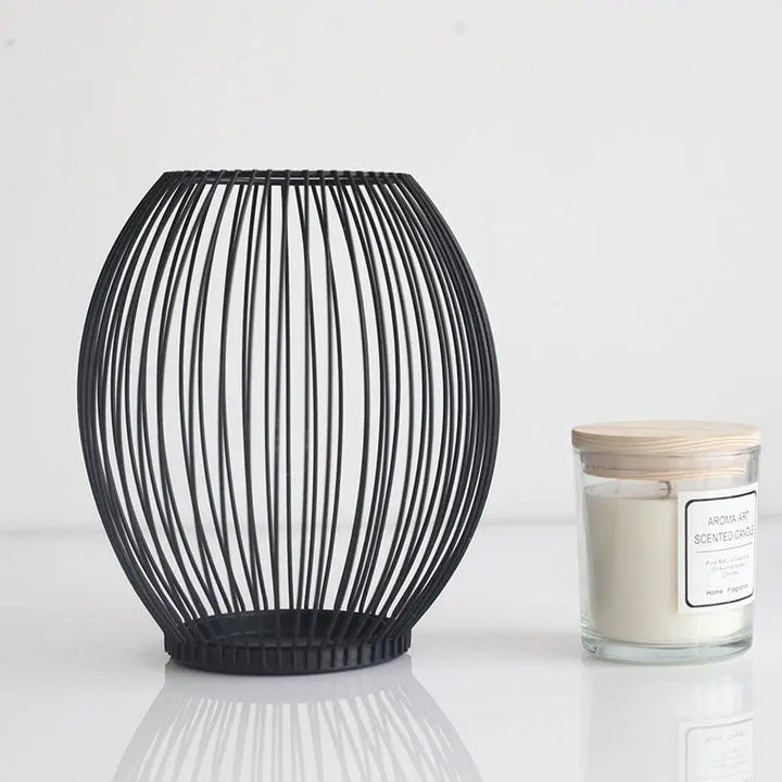 Grated Round Metal Candle Holder - Stem & Sill