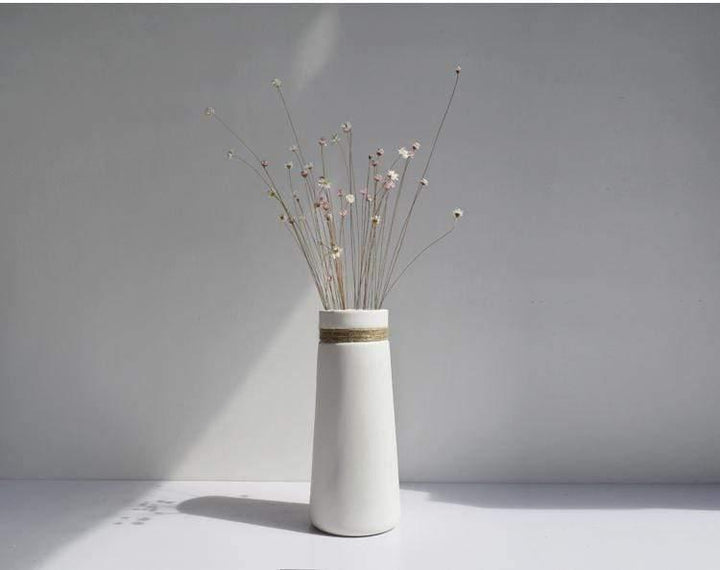 White Ceramic Matte Vase - Stem & Sill