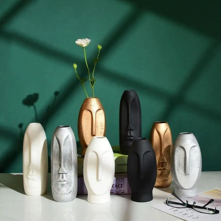 Innovative Lengthy Face Ceramic Vase - Stem & Sill