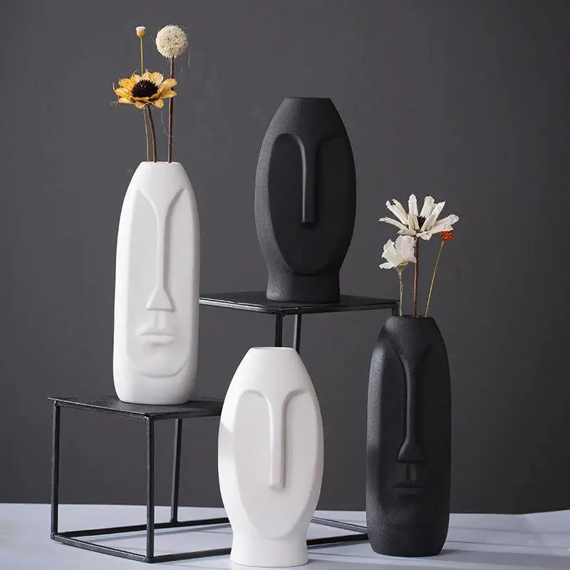 Innovative Lengthy Face Ceramic Vase - Stem & Sill