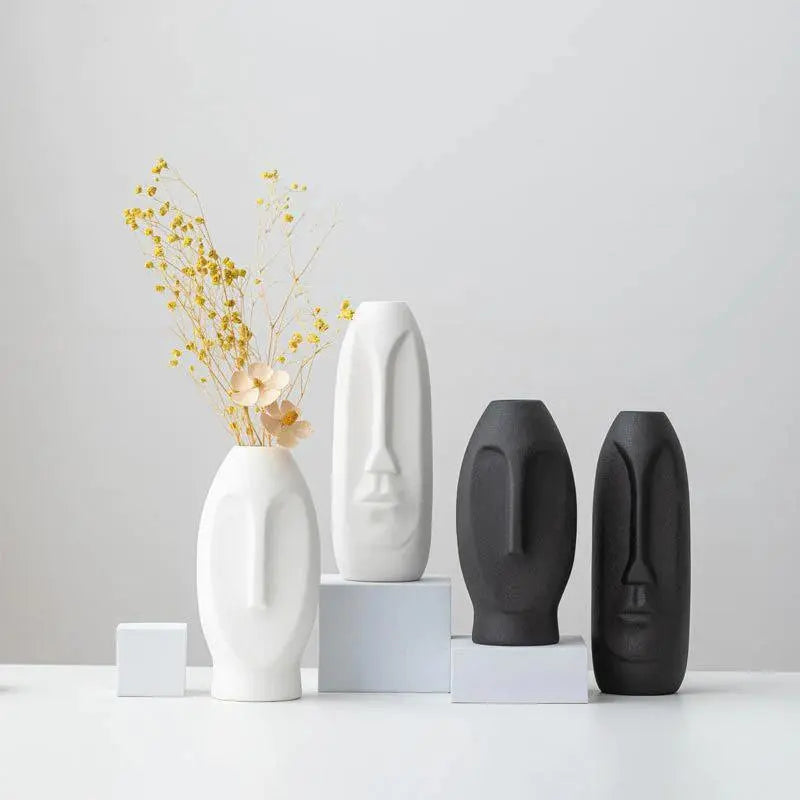 Innovative Lengthy Face Ceramic Vase - Stem & Sill